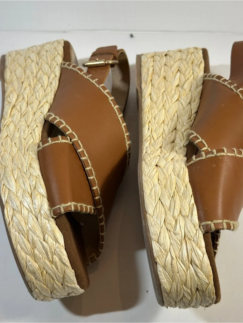 Boden Made in Spain Leather Espadrille Wedges US 10 EU41